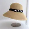 Sombrero de Cubo de Lujo Ligero Francés con Pedrería para Mujer, Sombrero de Paja de Verano con Protección Solar, Sombrero de Cuenca Retro de Ala Ancha, Sombrero de Sol para Vacaciones de Socialité