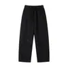 Calça Jogger Masculina American High Street Corte Amplo Perna Larga Marca Tendência Cor Sólida Cordão Casual Relaxada Solta Perna Larga Comprimento no Chão