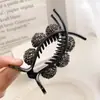 Seis Diamantes Rojo Arándano Bola Pasador Bola Cabeza Pinza de Agarre Disco Artefacto para el Cabello Femenino Coreano Pinza Tocado Pasador Cabello Negro Agarre