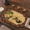 Tendência Nacional Flor e Pássaro Pintura Antiga Tapete de Chá Novo Estilo Chinês Lama Diatomácea Absorvente de Água Porta-copos de Chá à Prova d'Água Mesa de Chá Mesa para Preparo a Seco Caminho de Mesa