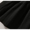 [ZQG463466MG] elegante falda negra pequeña de punto de lana con medio cuello alto y costuras vestido tipo cancan ajustado