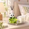 Panda de hoja de loto de dibujos animados, pequeños adornos de aromaterapia sin fuego para fragancia del hogar, decoración suave de alta gama y decoración de escritorio
