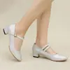 Zapatos de Baile Latino Lu Yishan para Mujer Adulta de Tacón Bajo para Danza Moderna Suela Blanda para Exteriores Zapatos de Baile Cuadrado Social
