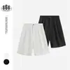 Maoqiaoyi Verano Nuevo Moda Callejera Tendencia Marca Holgados Plisados Caída Pantalones Cortos Hombre Pantalón de Cinco Cuartos F525