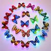 3D tridimensional borboleta lâmpada decorativa LED borboleta luz da noite crianças adesivo de parede quarto festa casamento sala estar terno aleatório