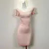 Moda Femenina Coreana de Dongdaemun, Estilo Coreano, Vibras Puras y Sexy, Vestido Bodycon de Cuello en U Ajustado