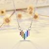 Collar de plata de ley 925 con diseño de arcoíris y corazón, cadena de clavícula con forma de corazón, para mujer, novedad 2023