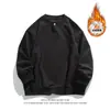 Jaqueta Suéter Lisa Simples e Minimalista com Gola Henley Solta para Homens, Novo Estilo Outono e Inverno, Toque de Luxo, Blusa com Forro de Fleece para Mulheres