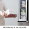 Caja de Almacenamiento para Refrigerador de Cocina Rectangular de Plástico Transparente con Canasta Drenadora Caja de Conservación Sellada para Frutas y Verduras Canasta Drenadora de Doble Capa