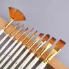 Kit com 10 Pincéis de Pintura Cerdas de Nylon para Pintura Acrílica Óleo Aquarela DIY Pincel Artístico Material de Arte