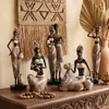 Estilo Campestre Americano Vintage Resina Creativo Figura de Hombre Negro Africano Decoración para Hogar de Diseñador Sala de Estar Escritorio Mesa de Café