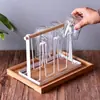 Prateleira de Vidro Criativa para Sala de Estar Cabide para Xícara de Chá Rack de Armazenamento Invertido para Copo de Água com Bandeja para Copo de Cerveja e Xícara de Café