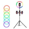 Mj26 Luz de Relleno RGB para Transmisión en Vivo, Fotografía y Grabación, 10 pulgadas / 8 pulgadas / 18 pulgadas, Aro de Luz para Fotografía y Grabación de Video en Interiores