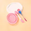 Tazón Plegable de Silicona para Fregar Limpiador de Brochas de Maquillaje Palo para Mascarilla Facial Herramienta de Belleza