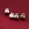 Plata Pura 999 Carácter de la Fortuna de Plata 3D Estilo Chino Bolsa de Dinero Cuentas Espaciadoras 9mm Pulsera Vintage Cuentas Sueltas Material de Cuerda Trenzada Accesorios S0954