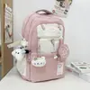 2026 Nova Mochila Estilosa Versão Coreana Grande Capacidade Versátil Bolsa Escolar para Alunos do Ensino Fundamental II e Médio Mochila Leve de Duas Alças