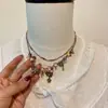 Collar de Mariposa Vintage Estilo Étnico Retro Cadena para Clavícula de Vidrio Colorido Personalizado Tendencia de Collares Nueva 2025