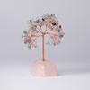 Adorno de Árbol de Cristal Natural Estilo Europeo y Americano Piedra Triturada Alambre de Cobre Tejido Árbol Flor Árbol de Cristal Rosa Piedra Cruda Árbol de la Vida Árbol de la Fortuna de Cristal