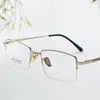Armazón de Gafas Retro de Negocios Ultraligero con Patas de Gran Muralla Marco de Titanio Medio Aro Moda Artística Armazón de Gafas de Alta Calidad para Hombres Gafas Danyang