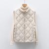 Pinghu Chixin 90 Terciopelo Nuevo Estándar Nacional para Mujer Otoño e Invierno Ligera Chaqueta de Plumas Chaleco con Patrón de Olas Chaleco Chaqueta con Cuello Alto