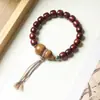 Pulsera de Sándalo Rojo de Zambia con Cuentas Estilo Antiguo Nueva Chinoiserie Pulsera Antigua Especificaciones 9*10 Cuentas de Rosario de Madera para Hombres y Mujeres