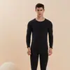 Traje de ropa interior larga térmica para hombre con forro polar, engrosado, cómodo, invierno