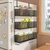 Prateleira de geladeira de cozinha multi-funcional para armazenamento e uso doméstico, multicamadas, sem furos, para filme plástico, sacola e cesta de armazenamento de temperos