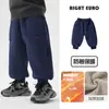 Calças Longas Grossas Forradas com Fleece para Meninos Calças de Moletom de Inverno 2026 Nova Roupa de Inverno Infantil