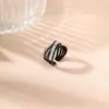 Anillo Abierto de Cruz de Zirconia Incrustada de Diamante Estilo Nuevo Simple y de Moda Transfronterizo Anillo de Lujo Ligero Estilo Frío
