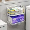 Caixa de Papel Higiênico de Banheiro Montada na Parede Sem Furos Cesta de Armazenamento Suporte de Armazenamento de Papel Higiênico para Banheiro