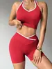 Conjunto de Ropa de Yoga de Secado Rápido para Deportes al Aire Libre para Mujer, Shorts de Ciclismo para Yoga, Ropa de Fitness, Chaleco Deportivo Superior, Ropa Deportiva