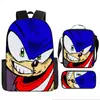 Mochila transfronteriza con estampado de dibujos animados para niños y niñas en jardines de infancia alrededor de Sonic