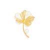Broche Corsage de Hoja de Ginkgo y Perla de Agua Dulce para Mujer, Diseño de Nicho con Sentido del Diseño, Antideslizante, Lujo Ligero, Combinación Universal, Personalizado, ins
