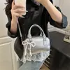 Bolsa Satchel Feminina Cor Sólida 2025 Grande Capacidade Bolsa Transversal Almofada Casual Verão Nova Textura Couro Retro Cera de Óleo