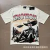 Camiseta Unisex de Marca de Moda Transfronteriza Estilo Americano Mezcla de Ángel High Street Pedrería Vintage Holgada Manga Corta Estampado Integral