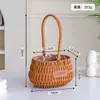 Cesta tejida a mano de imitación de ratán del fabricante, Cesta para arreglos florales, Cesta navideña para floristería, Cesta de regalo de fruta de recuerdo, Cesta de regalo floral