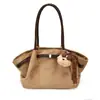 Bolsa tote de camurça casual e elegante, novo modelo de inverno 2026, alto valor estético, bolsa de ombro simples para mulheres