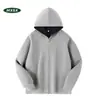 Moletom com Zíper Two-Tone Estilo Americano de Alta Qualidade para Outono e Inverno, Jaqueta Esportiva Casual Unissex