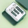 Nova Bolsa Dobrável Conjunto de Cortadores de Unha Verde Matcha Conjunto de Ferramentas de Manicure de 16 Peças Conjunto de Cortadores de Unha Portátil para Casa