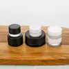 Stock Listo de Tarros para Crema, Botellas de Tamaño de Prueba, Tarros de Porcelana Blanca y Negra para Crema de Ojos, Tarros para Crema Cosmética, Tarros Cuadrados de Muestra para Crema Facial