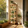 Estante de flores estilo chino, móvil, adecuado para balcones y salas de estar, de pie, estantería de varios niveles para exhibir suculentas y plantas verdes, soporte para macetas