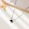 Collar de Acero Inoxidable de Cuatro Hojas Más Vendido Transfronterizo 9mm Cadena Exquisita para Clavícula Joyería de Acero de Titanio de Lujo Ligero