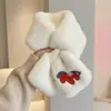 Cachecol de pelo macio versão coreana estilo japonês outono e inverno ins cachecol de pelúcia para menina imitação de pelo de coelho rex grosso cruzado