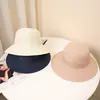 Chapéu de sol transfronteiriço feminino com laço chapéu de pescador proteção solar chapéu de palha chapéu de papel aba larga chapéu de praia chapéu casual atacado