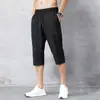 Pantalones Cortos Capri de Seda Helada Explosivos Transfronterizos para Hombre Verano Delgados Modernos Casuales Deportivos para Hombre Holgados
