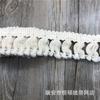 3,5 cm esta fila de borlas planas blancas bigote de algodón encaje hecho a mano bricolaje accesorios textiles para el hogar accesorios encaje