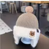 Chapéus de Bebê para Outono e Inverno para Meninos e Meninas, Chapéus de Bebê, Chapéus de Pelúcia com Desenho de Urso Fofo, Chapéus Quentes, Chapéus de Tricô com Proteção para as Orelhas