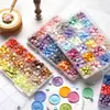 Caja de 100 Piezas de Gránulos de Cera Octagonales Compartimentados, Sellador de Pintura de Fuego, Cera de Sello, Perlas y Gránulos de Sello Color Mixto