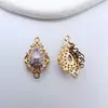 Cobre Banhado a Ouro Zircônia de Alta Retenção de Cor Pingente Gota d'Água Pulseira de Contas Feita à Mão DIY Colar Acessórios de Joias Material Atacado
