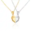 Collar de Corazón de Pareja Piedra Deseosa con Colgante de Pieza con Forma de Corazón Magnético, Creativo Collar de Corazón de Melocotón para Parejas (Par)